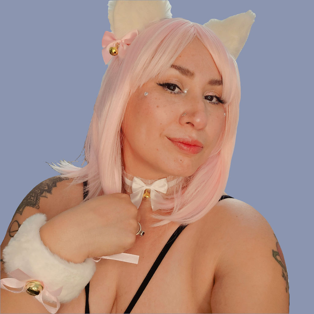 Kitten Ears, Wristcuffs, and Choker with Bells Costume Set