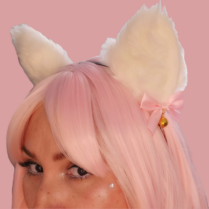 Kitten Ears, Wristcuffs, and Choker with Bells Costume Set