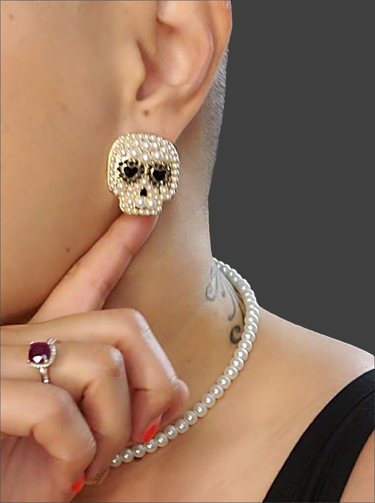 Bead, Day of the Dead, Skull Earrings