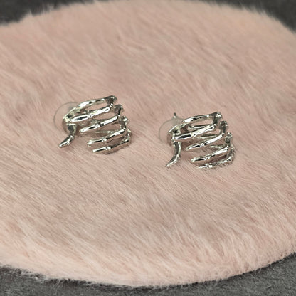 Skeleton Hand Stud Earrings