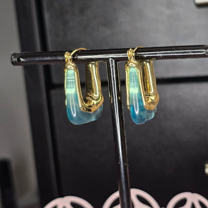 Retro Green Beachy Earrings