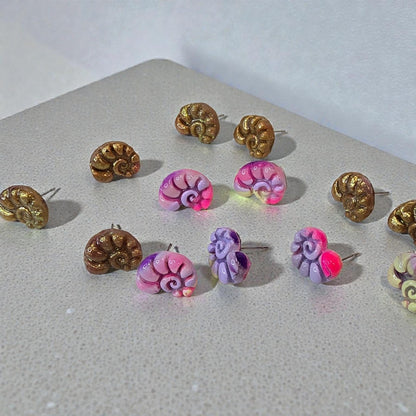 Mermaid and Shell Studs 2 pairs