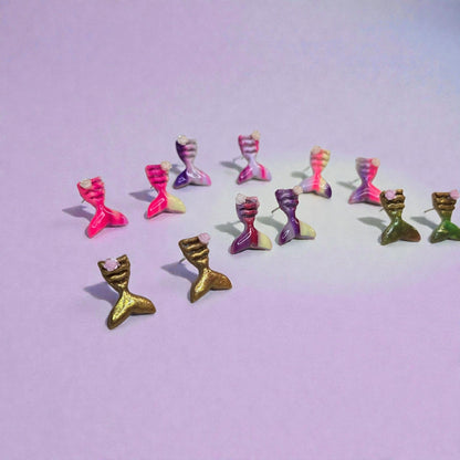 Mermaid and Shell Studs 2 pairs