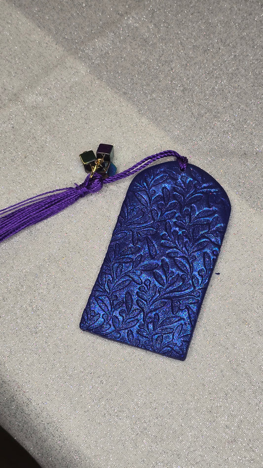 Handmade Purple Iridescent Polymer Clay Bookmark