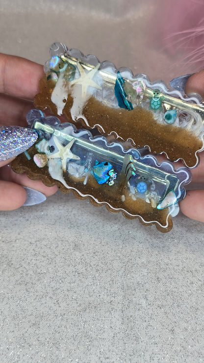 Ocean Hairclips 1 pair