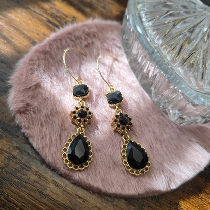 Black Sophie Dangle Earrings