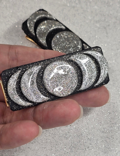 Handmade Moon Phases Hair clips set