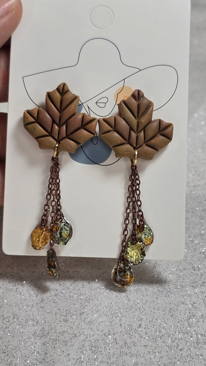 Chocolate Fall Leaf Teardrops