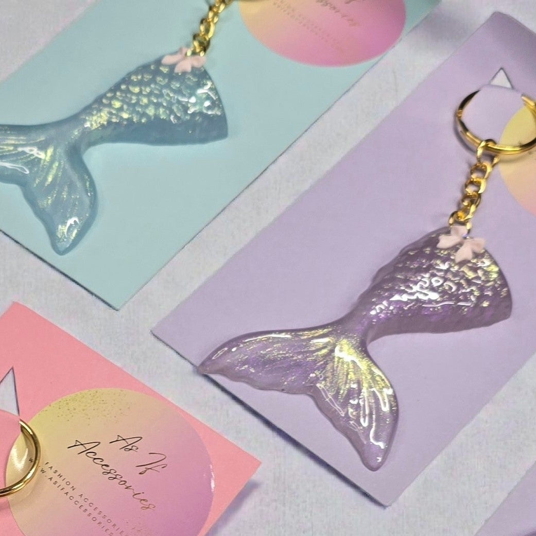 Mermaid Tail Resin Keychain