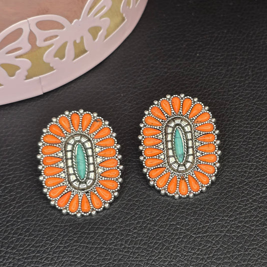 Vibrant Orange Boho Earrings