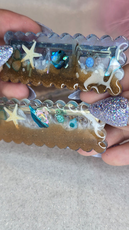 Ocean Hairclips 1 pair