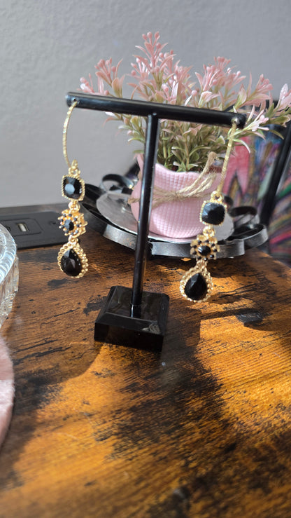 Black Sophie Dangle Earrings