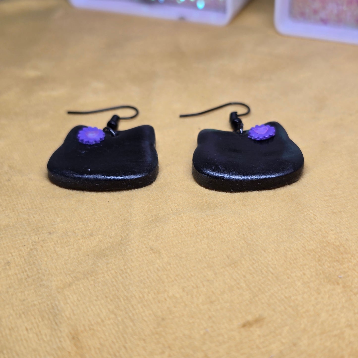 Kristyn Black Kitty Handmade Earrings