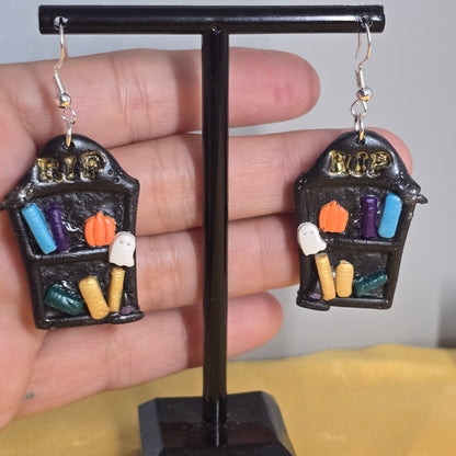 R.I.P Book Shelf Handmade Earrings