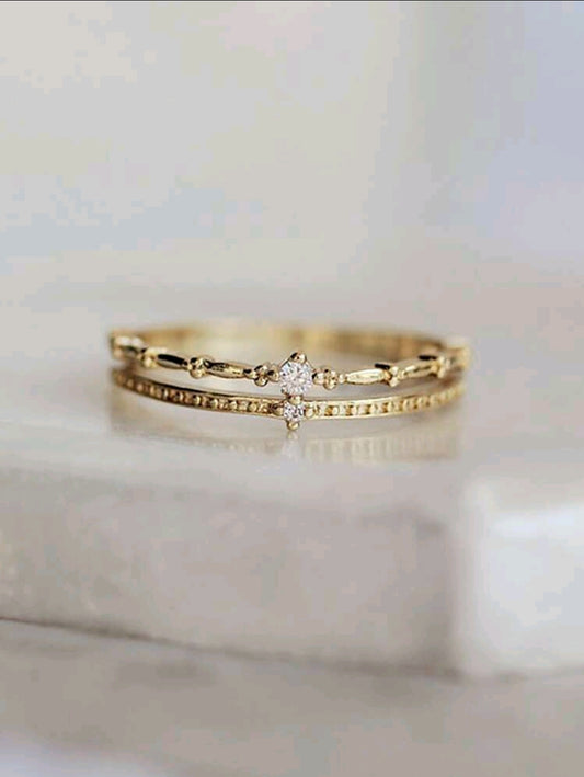 Sterling Silver Gold Promise Ring