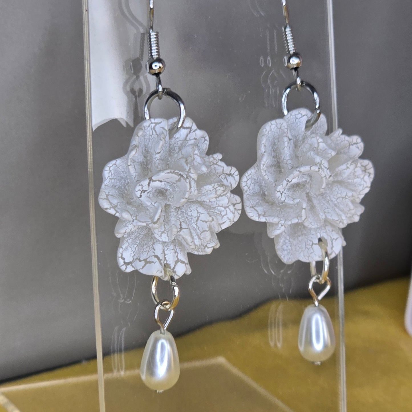 Handmade Elegant White Dangles