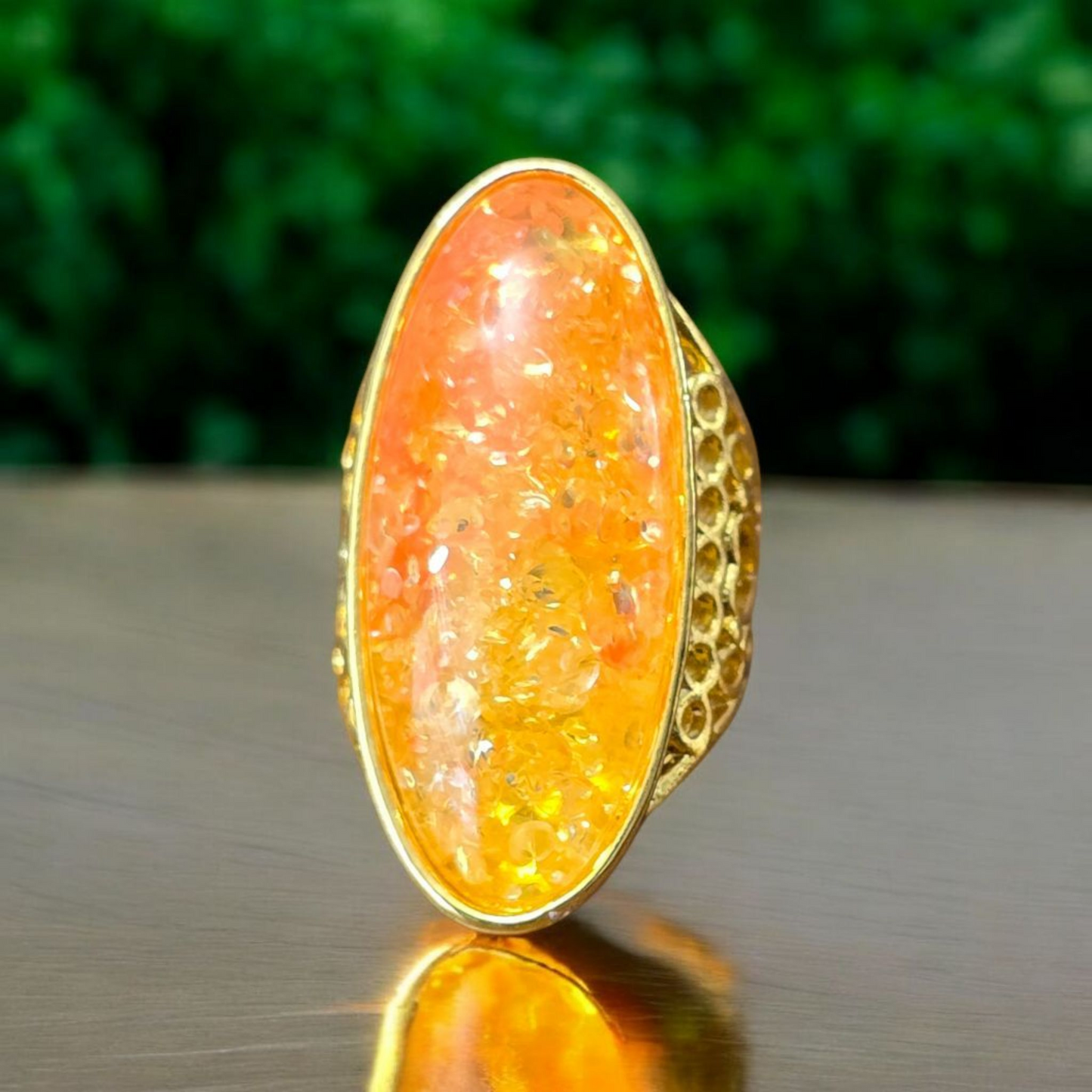 Orange Stone Statement Ring