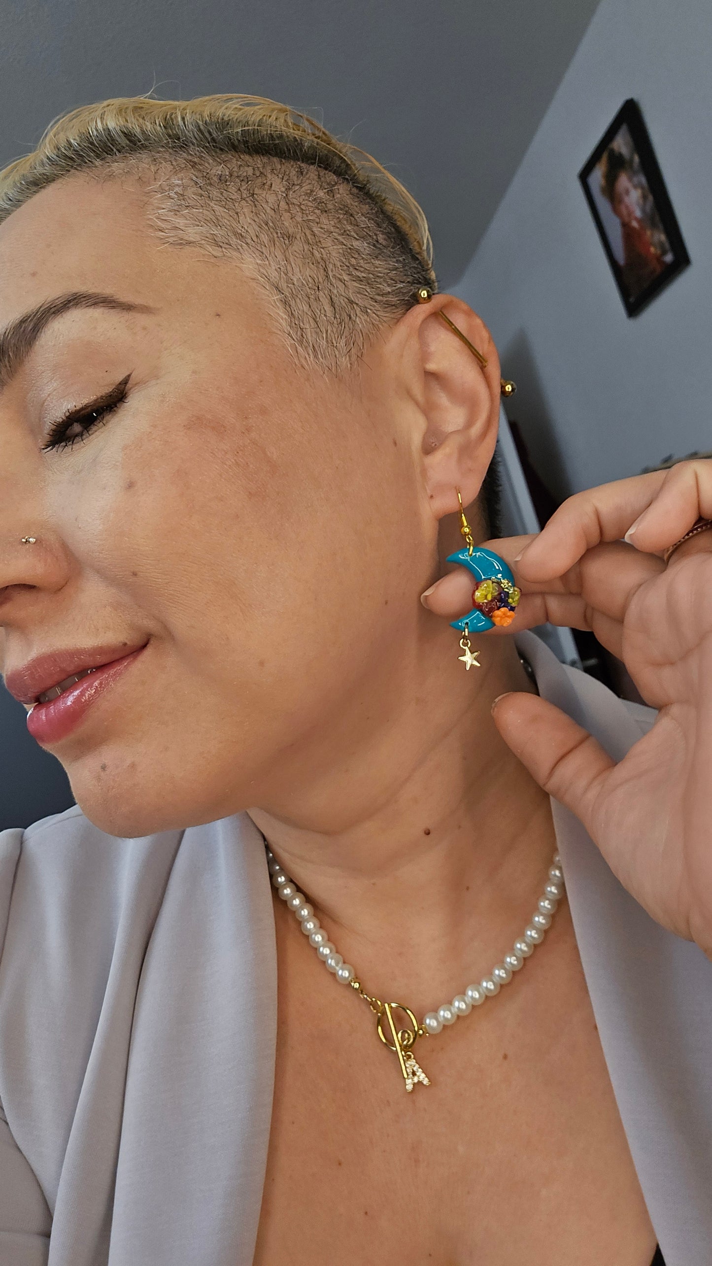 Tropical Moon Dangle Earrings