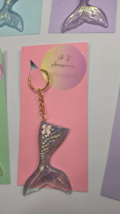Mermaid Tail Resin Keychain