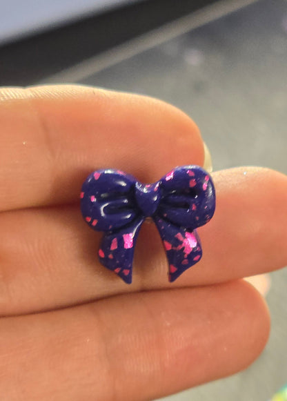 Handmade Bow Earring Studs