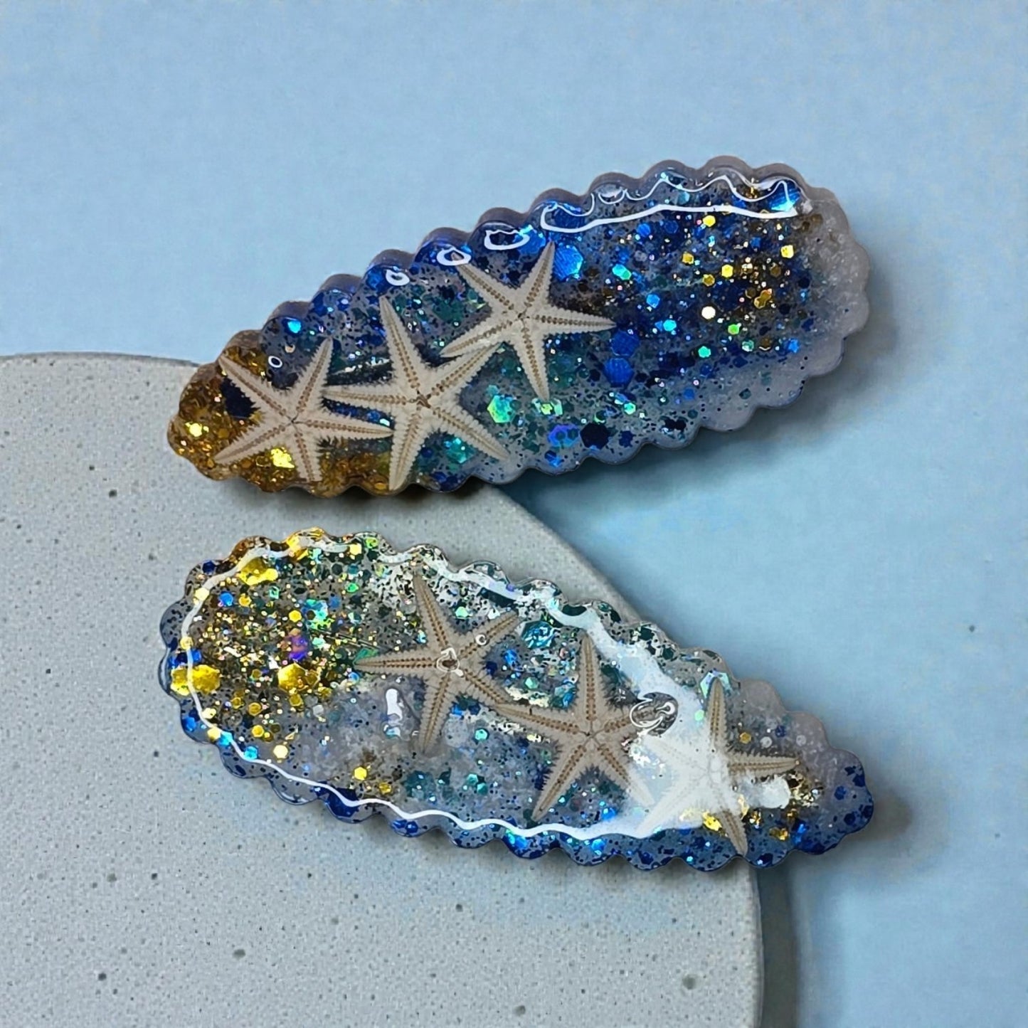 Sea Side Hairclips 1 pair