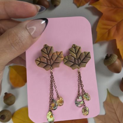 Chocolate Fall Leaf Teardrops