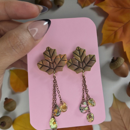 Chocolate Fall Leaf Teardrops