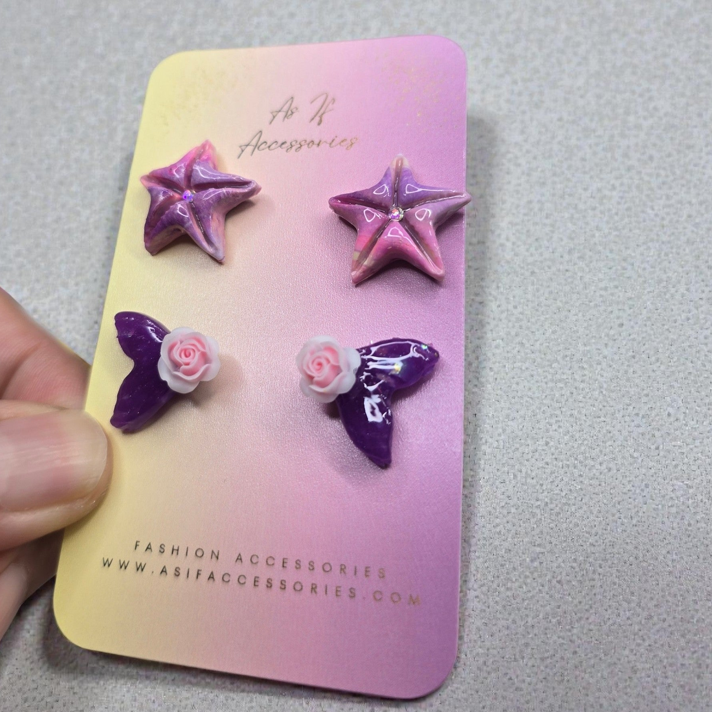 Sea Fantasy Studs 2 pairs