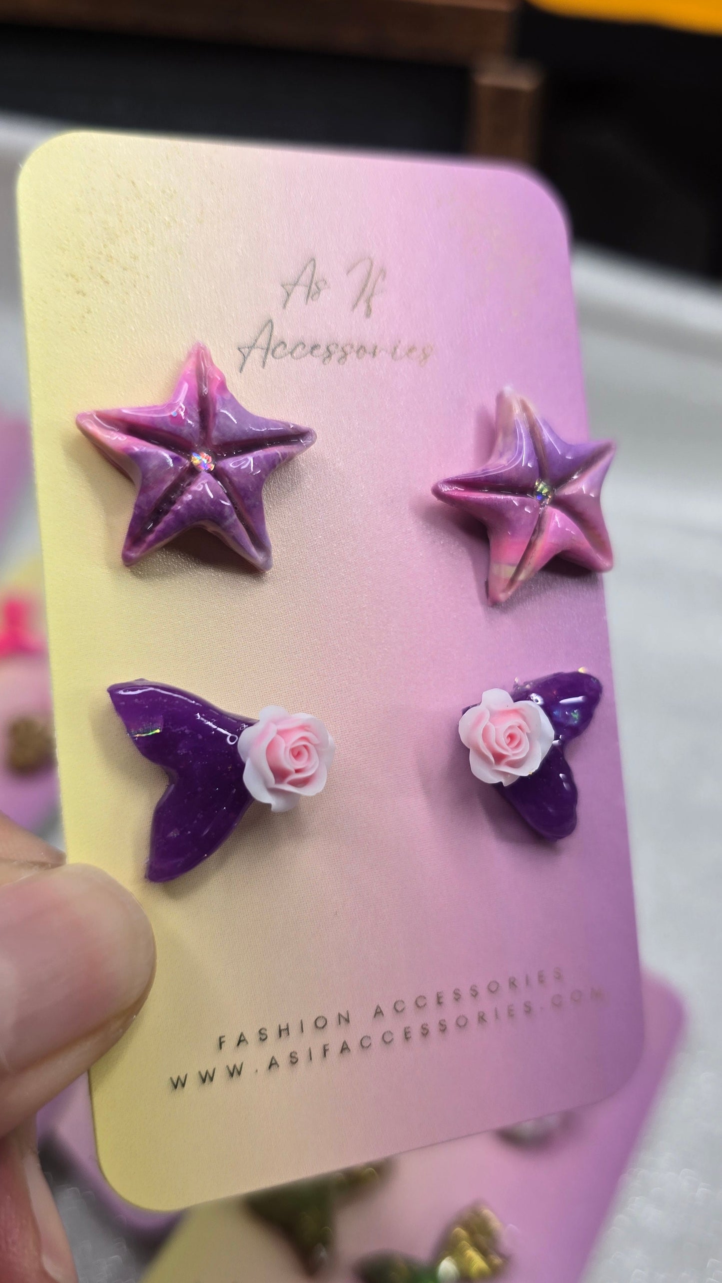 Sea Fantasy Studs 2 pairs