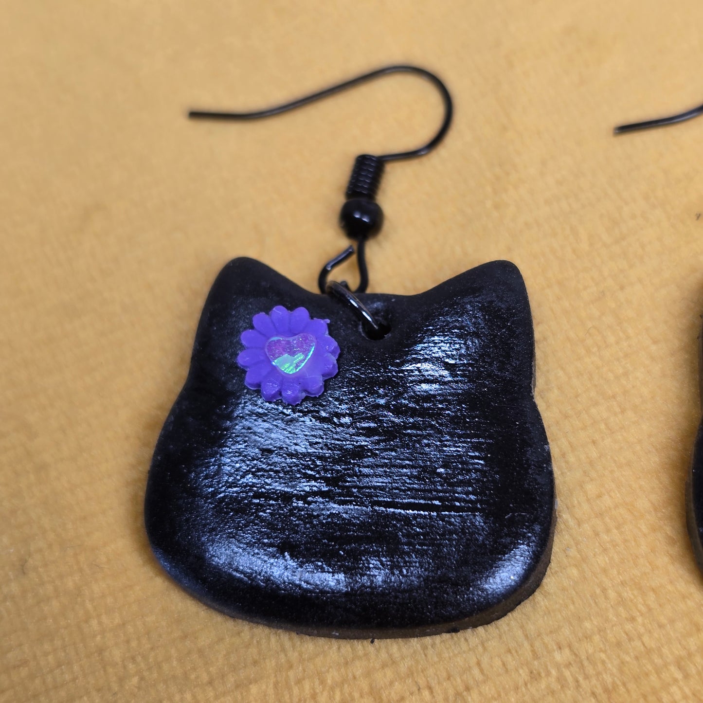 Kristyn Black Kitty Handmade Earrings