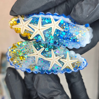 Sea Side Hairclips 1 pair