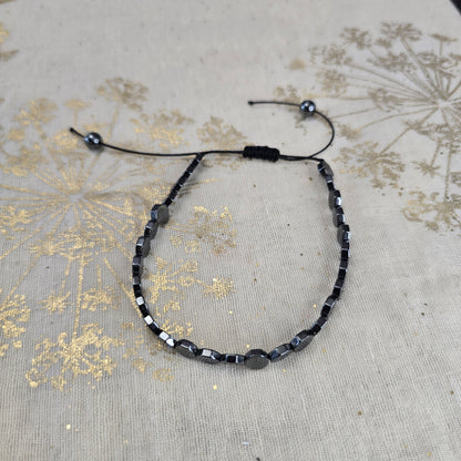 Black Onyx Bead Adjustable Bracelet