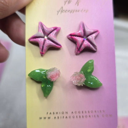 Sea Fantasy Studs 2 pairs
