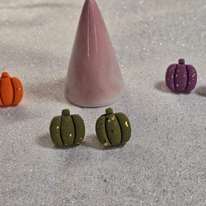 Small Colorful Fall Pumpkins Earrings