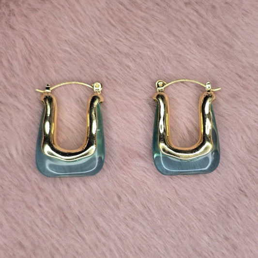 Retro Green Beachy Earrings