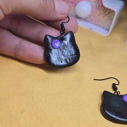 Kristyn Black Kitty Handmade Earrings