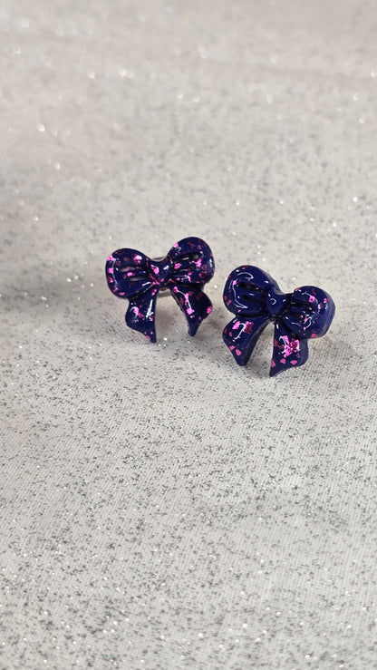 Handmade Bow Earring Studs