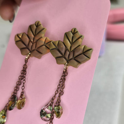 Chocolate Fall Leaf Teardrops