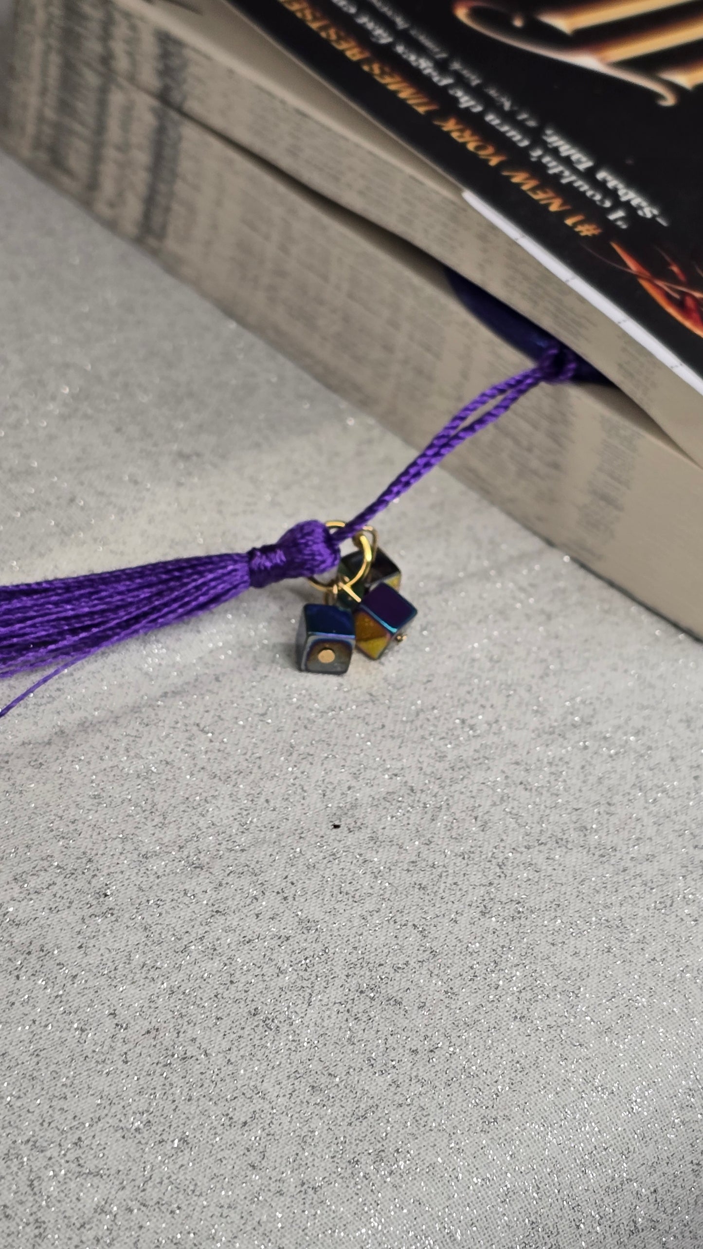 Handmade Purple Iridescent Polymer Clay Bookmark