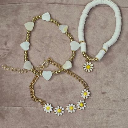 Daisy Love Charm bracelet set of three