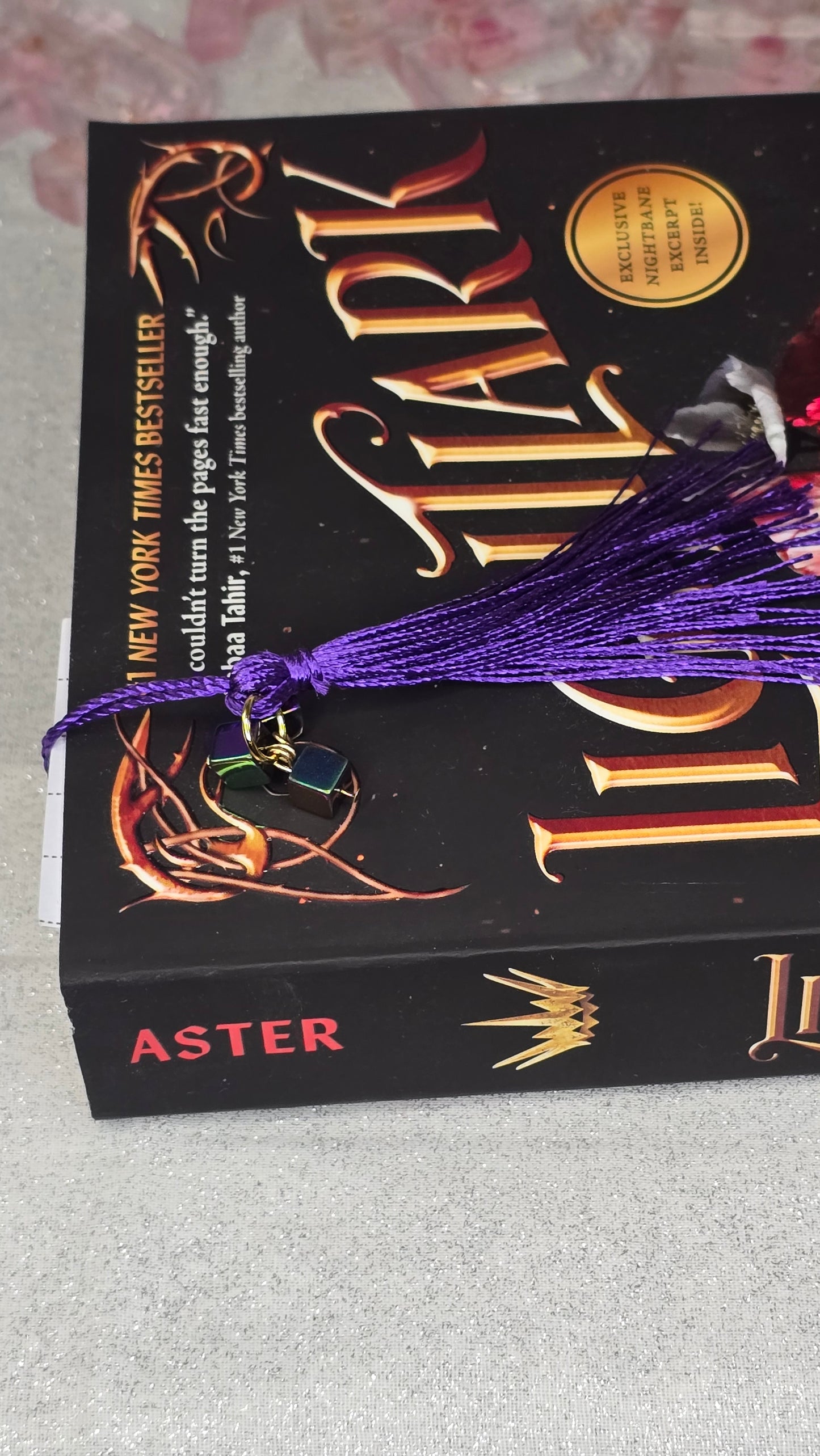 Handmade Purple Iridescent Polymer Clay Bookmark