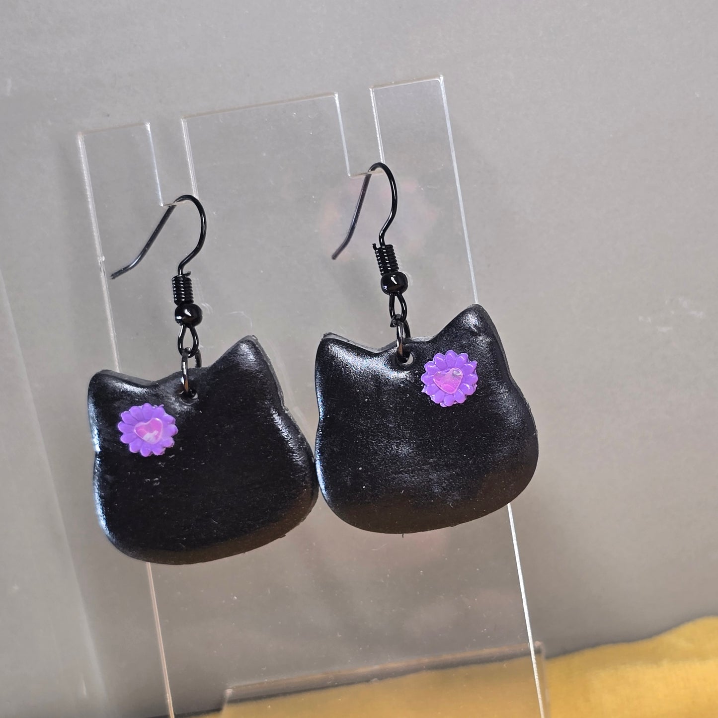 Kristyn Black Kitty Handmade Earrings