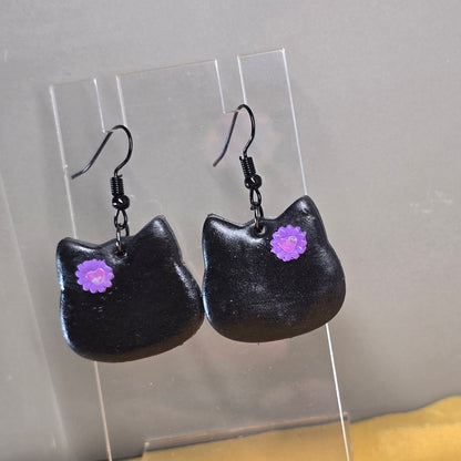 Kristyn Black Kitty Handmade Earrings