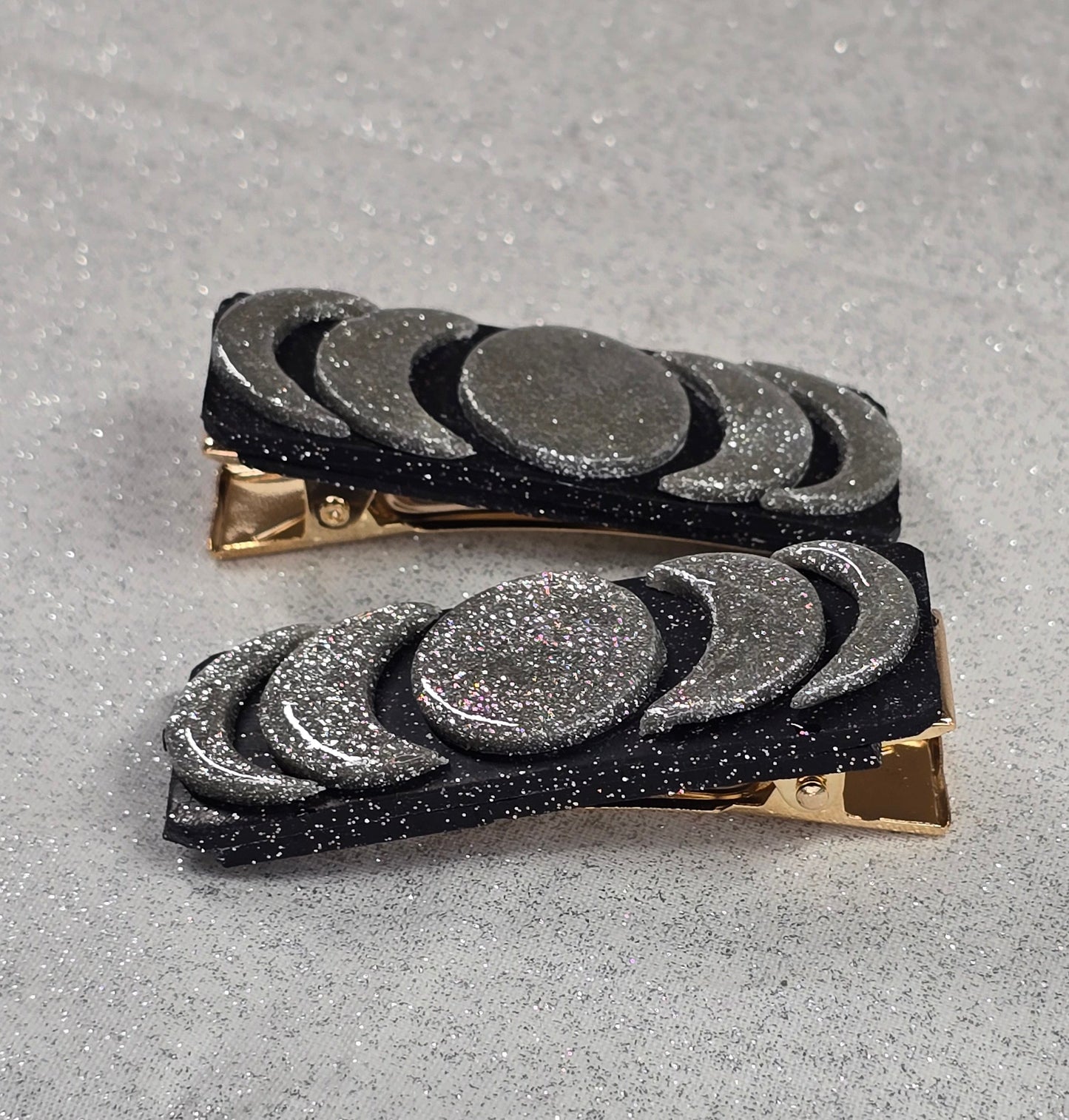 Handmade Moon Phases Hair clips set