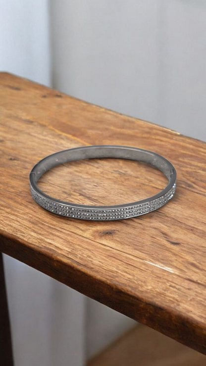 Stainless steel Rhinestone Bangle Bracelet