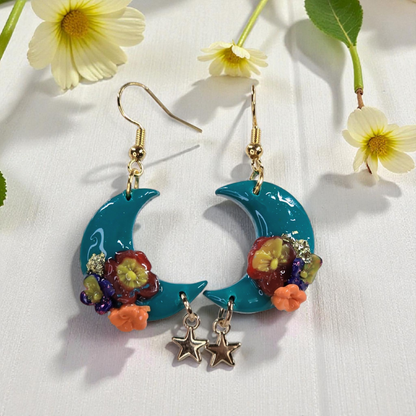 Tropical Moon Dangle Earrings