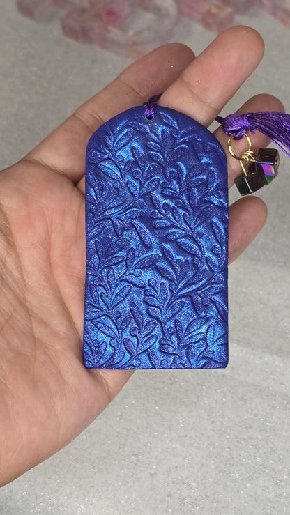 Handmade Purple Iridescent Polymer Clay Bookmark