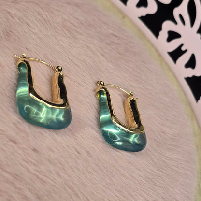 Retro Green Beachy Earrings