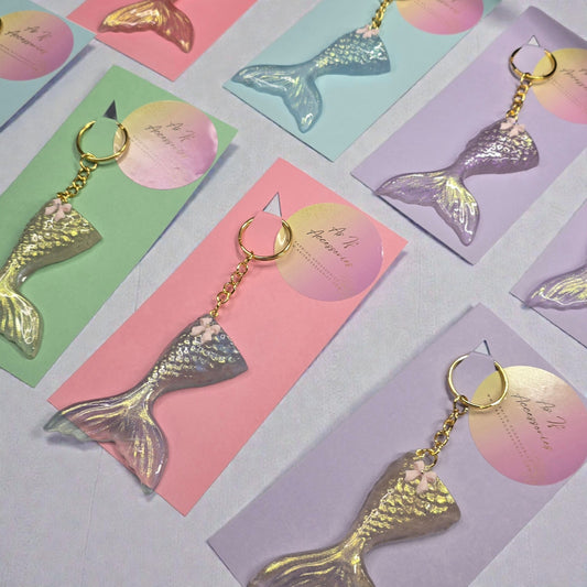 Mermaid Tail Resin Keychain