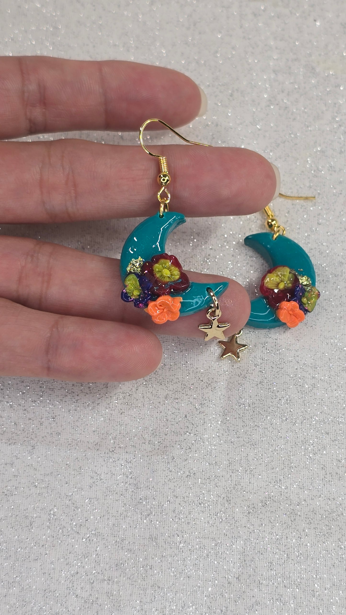 Tropical Moon Dangle Earrings